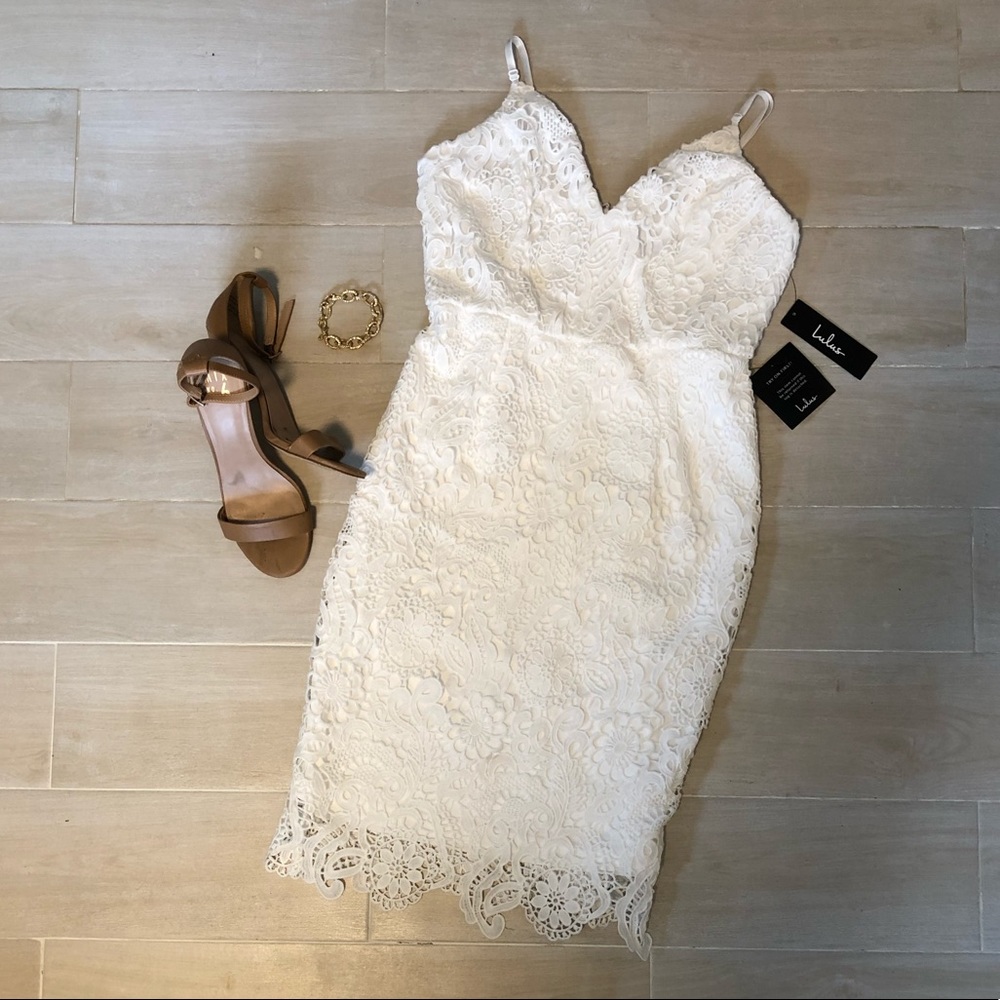 White Lace Bodycon Dress